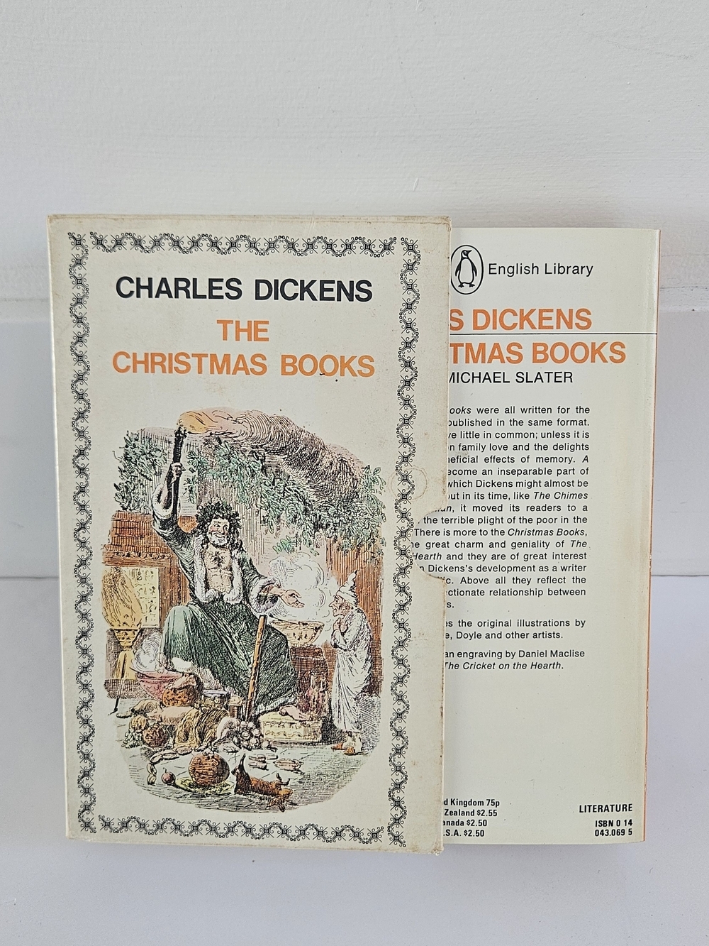 Charles Dickens The Christmas Books Volumes 1 & 2 - Orange Spine Set Vintage